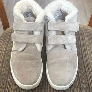 Rag n Bone size 38 /8 Faux Fur Lined High-Top Sneakers w Velcro double straps
